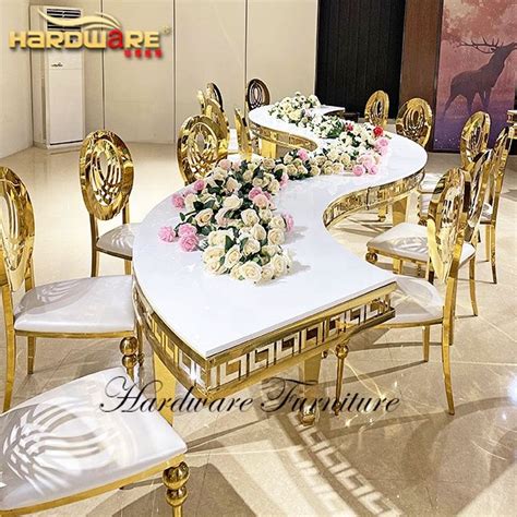 Banquet Wedding Furniture Gold Metal Frame Stainless Steel Wedding