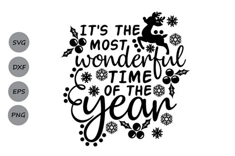 Embellishments Its The Most Wonderful Time Of The Year Svg File Happy