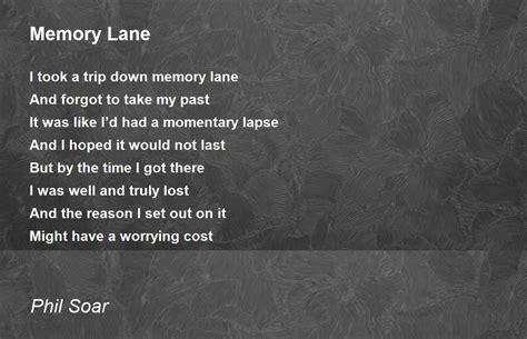 Memory Lane Poem By Phil Soar Poem Hunter