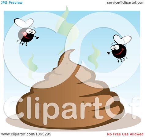 Clipart Flies Over A Smelly Pile Of Poop Royalty Free Vector