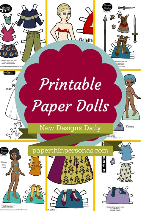 Hundreds Of Printable Paper Doll Designs Updates Monday Through Friday