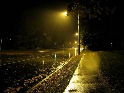 Night Empty Street Rainy Late Streets Rain