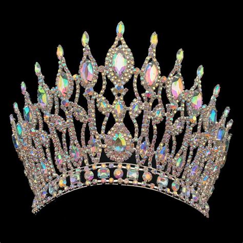 Ab Stones Pageant Crown Customize Rhinestone Beauty Tiara Miss World Crowns Us 108 188