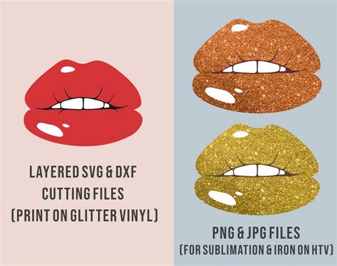 Glitter Dripping Lips Svg Gold Dripping Lips Clipart Lip Etsy