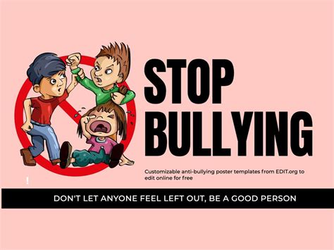Pari Eccezionale Pieghe Bullying Posters For Schools Sapore Dolce