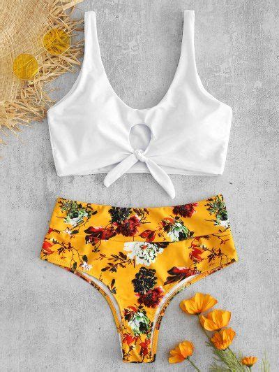 bikini en ensemble floral et noué devant swimwear model swimwear sale swimwear beachwear