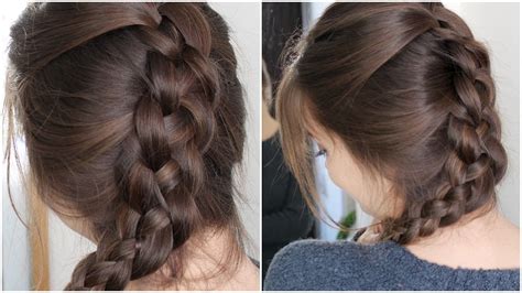 It's an attractive braid and depending on the colour of the strands, it can have nice diamond pattern. Four Strand Braid Your Own Hair | Tutorial - YouTube