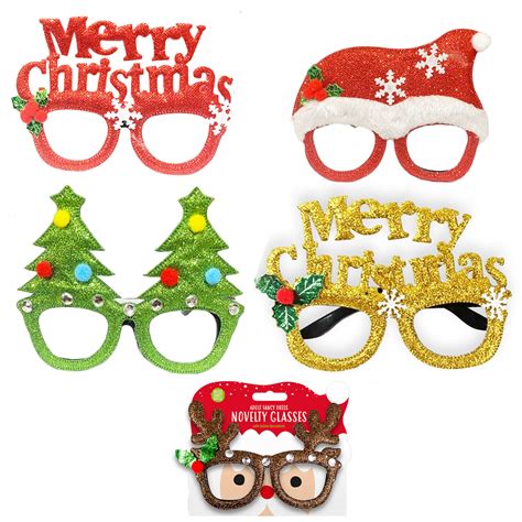 Christmas Novelty Glasses Xmas Festive Specs Accessory Party Adult Sunglasses Uk Ebay
