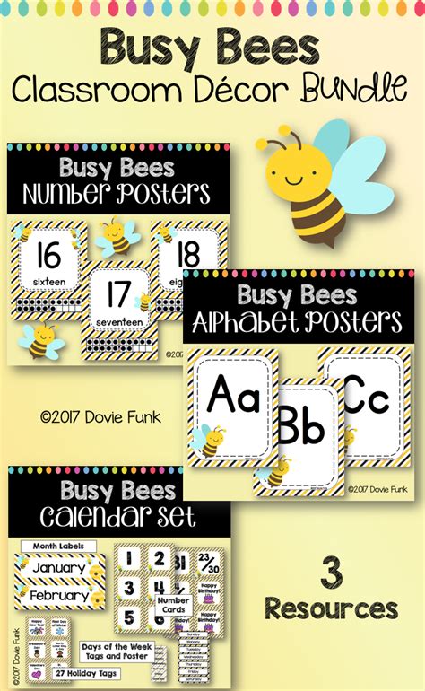 Busy Bees Classroom Decor Alphabet Posters Number Posters And