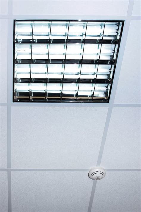 Fluorescent Lamp On The Modern Office Ceiling Stock Image Image Of