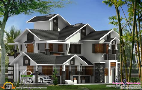 Sloped Roof Modern Home Kerala Home Design And Floor Plans 9k