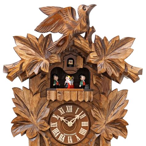 Carved 8 Day Musical Cuckoo Clock With Large Carved Cuckoo Bird And Fi
