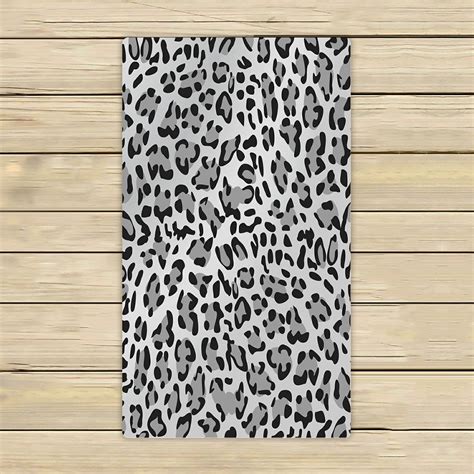 Eczjnt Leopard Print Pattern Gray Scale Beach Bath Towels Shower Towel