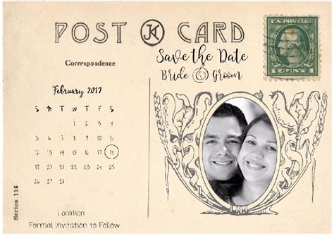 Vintage Save The Date Postcards Free Customize Online