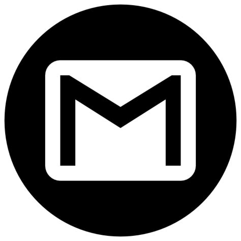 دانلود عکس Png آیکون سیاه و سفید جیمیل Gmail Logo Png Black