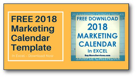 Free 2018 Marketing Calendar Template Download Plan Out Your Small