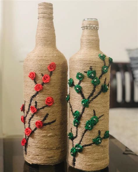 Home Decor Jute Bottle Craft Diy Wine Bottle Crafts 40 Wine Bottle