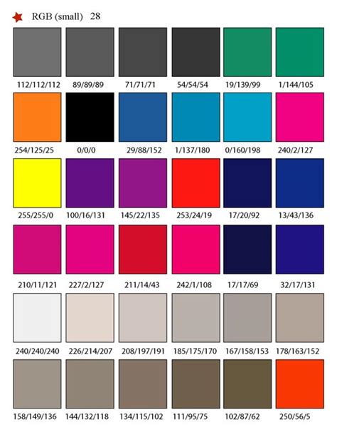 Printable Rgb Color Palette Swatches My Practical Skills Rgbcolor The Best Porn Website