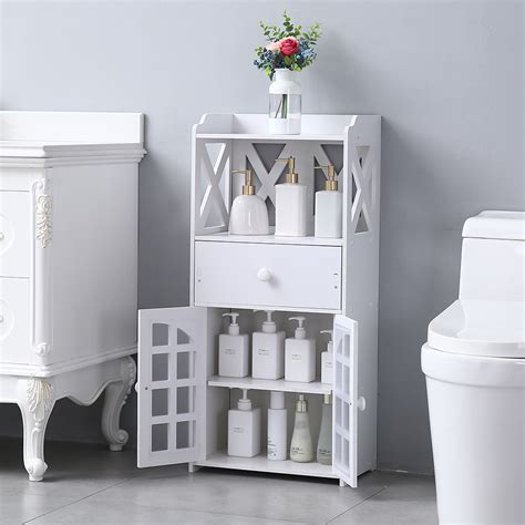 Some other design details in her space include: Bathroom Storage Cabinet, Storage Cabinet w/ Doors, Drawer ...