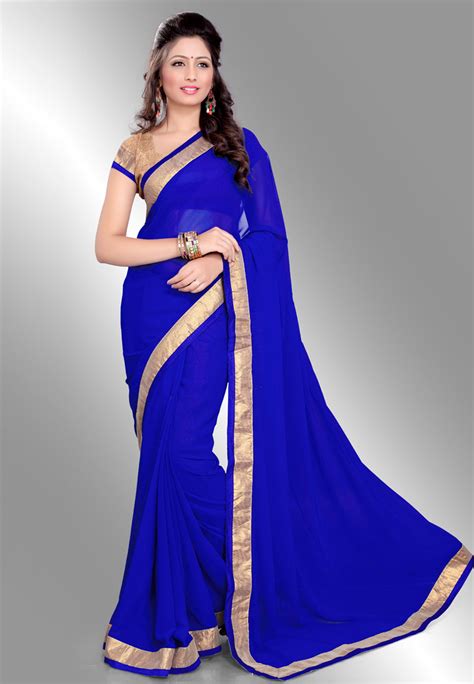designer blue saree