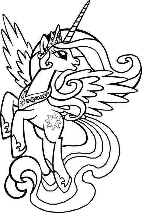 Gambar Mewarnai My Little Pony Princess Celestia Sukagambarku