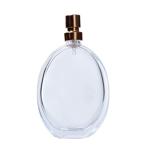 50ml Clear Oval Flat Perfume Bottle Glass Home Fragrance Spray Bottle