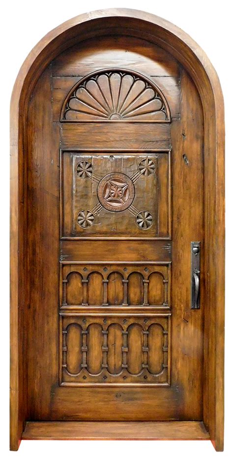 Arched Front Entry La Puerta Originals Door With Round Peep Door