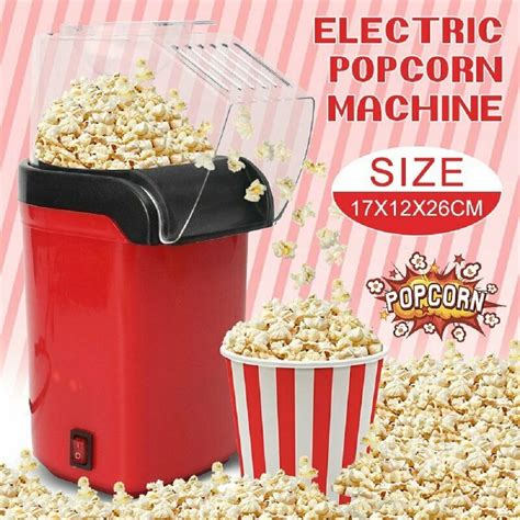 Electric Automatic Popcorn Popper Maker Portable Hot Air Machine Snacks