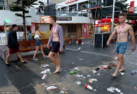 26 Teenagers In Handcuffs After Fight Erupts At Schoolies Daily Mail