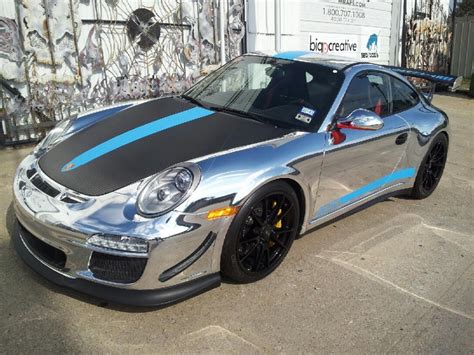Chrome Vehicle Wrap On Beautiful Porsche Gt3 Rs 40 In Dallas Skinzwraps