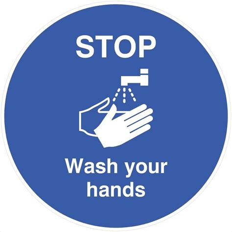 Stop Wash Your Hands Floor Sticker Covid Signs