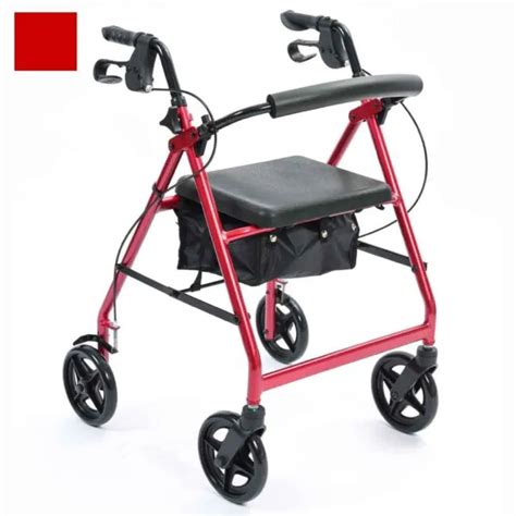 Days 4 Wheel Rollator With Seat Adjustable Height Red 6233 Picclick