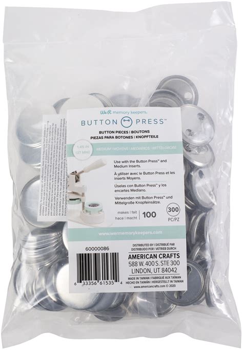 we r memory keepers button press bulk refill pack 100 pkg medium 37mm stencils and forms