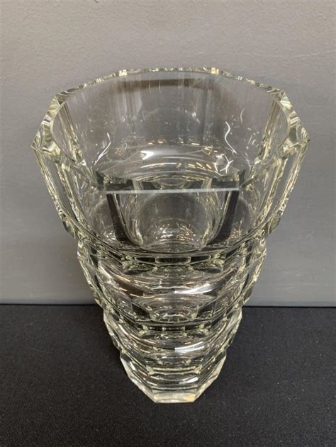 Moser Octagon Cut Crystal Large Vase Josef Hoffman