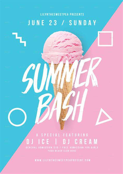 Summer beach party event flyer / poster template. Summer Bash Flyer Template - Download the Best Club Flyers!