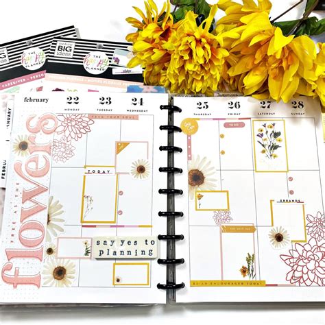 Happy Planner Classic Vertical Pressed Florals Happy Planner Layout