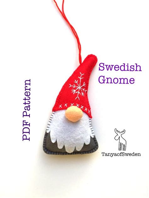 Swedish Gnome Pattern Felt Gnome Pattern Pdf Felt Gnome Etsy Felt