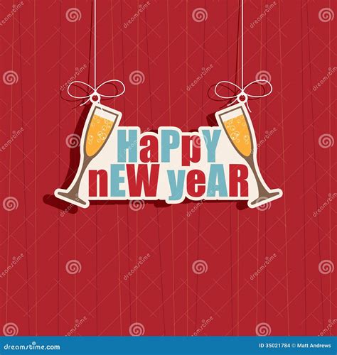 Happy New Year Decoration Stock Vector Illustration Of Greeting 35021784