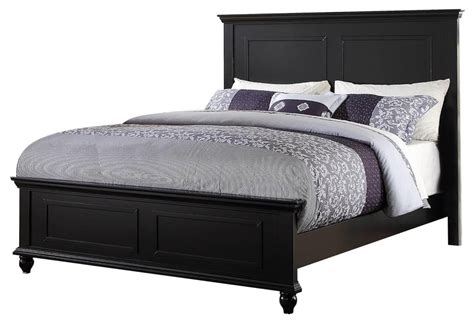Black Wood Queen Bed Traditional Platform Beds By Simple Relax