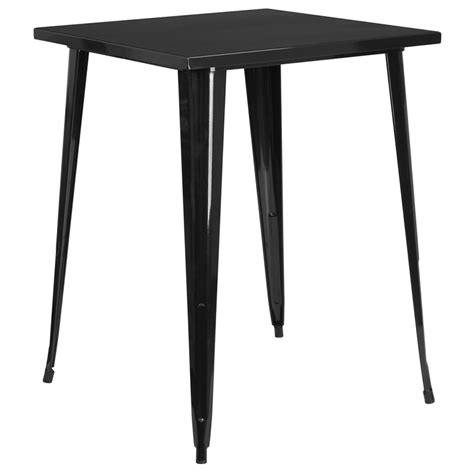 315 Square Bar Height Black Metal Indoor Outdoor Table