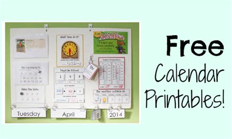 Homeschool Freebies Free Calendar Board Printables Southern Savers