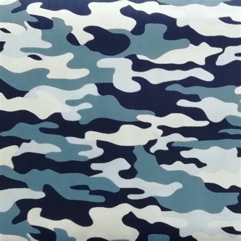 Blue Camouflage Cotton Poplin 150cm Wide More Sewing