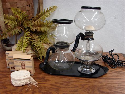 Vintage Silex PYREX Vacuum Double Bubble Glass Coffee Percolator Set Moose R Us Com Log Cabin