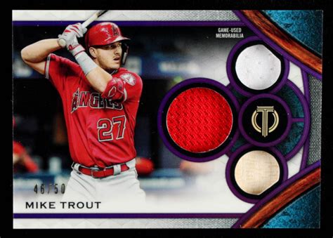 Mike Trout 2021 Topps Tribute Triple Relic Ttrmt Pristine Auction