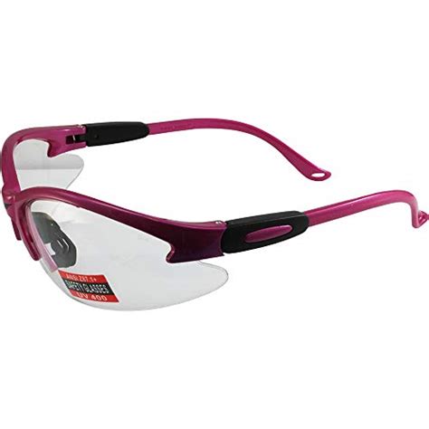 Global Vision Eyewear Cougar Safety Glasses Clear Lens Pink Frame Nocreem