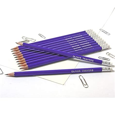 12 Hb Graphite Pencils Personalised With Name Bright Purple Amazon
