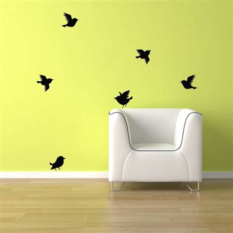 Birds Wall Decal 6 Birds Flying Bird Vinyl Sticker Mural Decoration