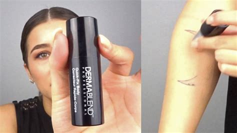 How To Cover A Tattoo With Makeup Dermablend Youtube