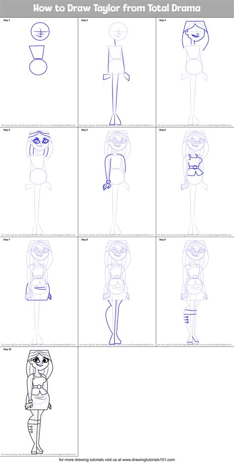 How To Draw Taylor From Total Drama Total Drama Step By Step