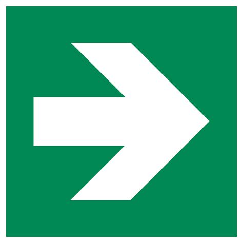 Green Direction Arrow Sign (90° Angle, ISO 7010) - Baden Consulting